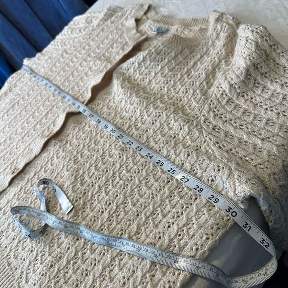 Croft & Barrow Beige Pointelle Knit Button Front Cardigan Sweater Womens 3X - Picture 7 of 10